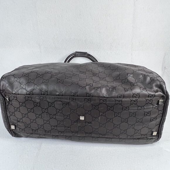 VTG Gucci Boston Monogam Duffle Brown Nylon Weekend/Travel Bag Unisex Y2K Rare - Picture 10 of 16